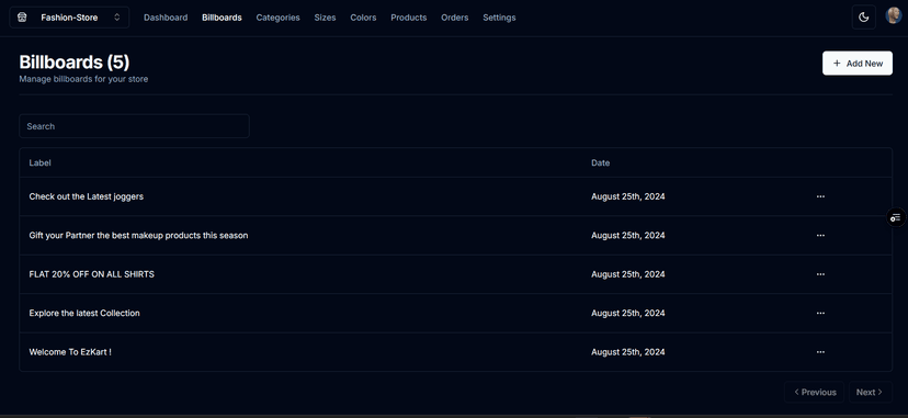 Admin Dashboard